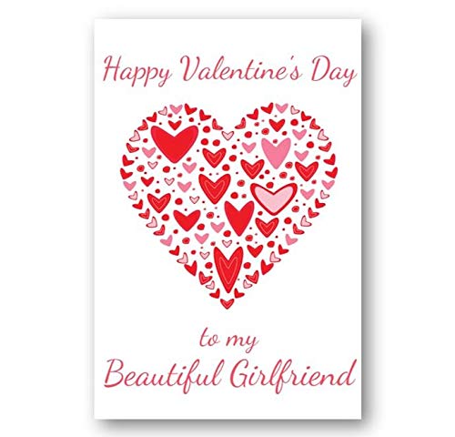Second Ave Girlfriend Valentine Card For Her Cute Romantic Card - Red Heart Design