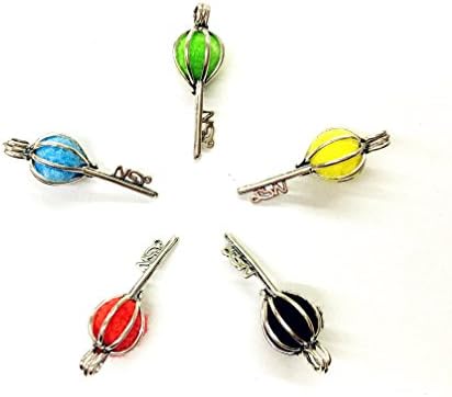 HaXiu 5 PCS Mini Key Shape 3D Hollow Design Aromatherapy Oil Diffusers Pendant Necklace Jewelry