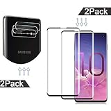 [2 Pack] Screen Protector for Samsung Galaxy S10 with Camera Lens Protector, Anti-Scratch, Bubble Free, 9H Hardness, Ultra Thin,Tempered Glass Screen Protector for Galaxy S10