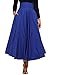 Asvivid Women's Elastic Waist Full Ankle Length A-Line Flared Swing Skater Skirts Large Blue
