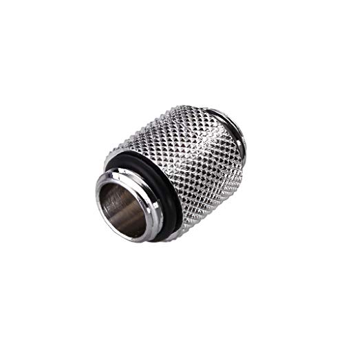 GKanMore G1/4" 10MM Male to Male Rotary Extender Fitting 13mm (1/2") OD Hose Fitting Connector for Computer Water Cooling System, Silver, Pack of 4