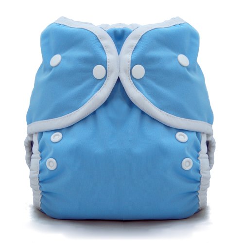 Thirsties Duo Wrap Snap, Ocean Blue, Size One (6-18 lbs)