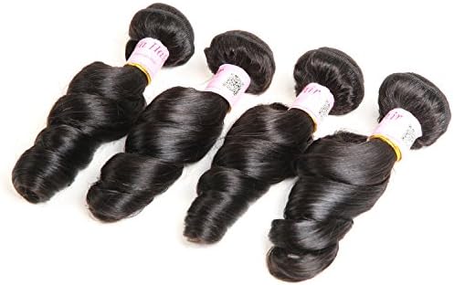 Racily Hair Mink Brazilian Virgin Hair Loose Wave 4 Bundles 8-28 Inches Human Hair Weave Brand Natural Black Cheap Brazilian Lose Wave (22"24"26"28")