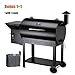 Z GRILLS Wood Pellet Grills & Smoker 700sq in 6-1 BBQ Grill with Electric Digital Controls for Outdoor Backyard-Bundle(Patio Cover)