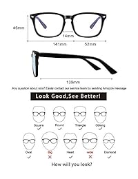 Gafas de bloqueo de luz azul, antifatiga ocular (mejor dormir), gafas de lectura de computadora UV400 lente transparente