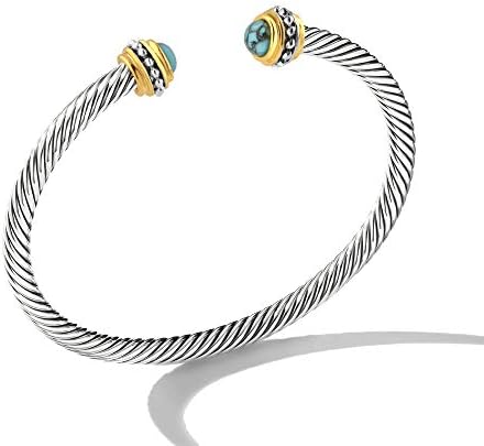 Bracelet Designer 2-Tone Silver Bracelets Gold Cable Wire Bangle Stainless Steel Cuff for Unisex Free Size