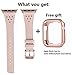 JSGJMY Genuine Leather Band Compatible with Apple Watch 38mm 40mm 42mm 44mm Women Slim Thin Strap for iWatch SE/Series 6/5/4/3/2/1(Pink Sand,38mm/40mm S/M)