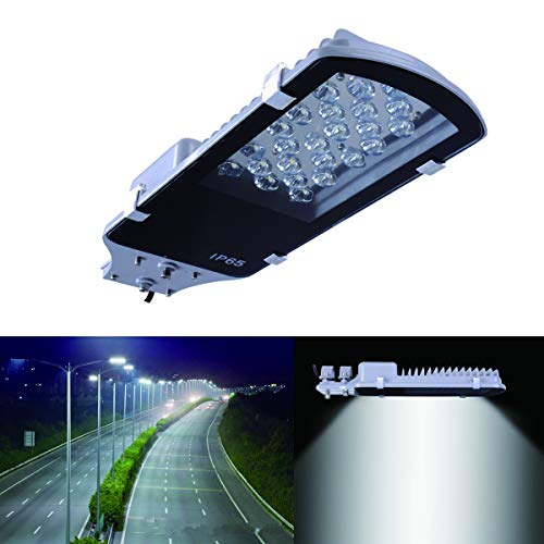 Brillihood LED Road Street Pole Light, 24 Watt, 6000K (Bright White), 2400 Lumens, IP65 Outdoor Floodlight Yard Garden Packing lot Lamp, LED Commercial Light
