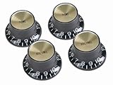 Gibson Top Hat Style Knobs w/Metal Insert - Black w/Gold