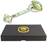 Jade Roller for Face | Ultra-Premium Real Jade Rolling Anti-Aging Eye Roller | Reduce Wrinkles, Depuff, Soothe Skin | Use as Ice Roller for Immediate Results | Beautiful Gift by ZenRenu