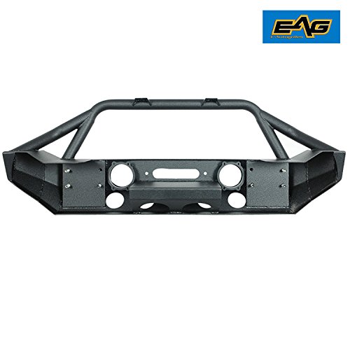 EAG Front Bumper with Fog light Housing and Winch Plate Fit for 0718 Wrangler JK Offroad
