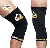 Copper United Knee Compression Sleeve , Knee Support Brace , Single