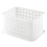 InterDesign Closet Storage Organizer Basket for Scarves, Socks, Belts, Clutch Purses - Frost