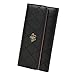 ALALEI Womens Leather Clutch Crown Wallet Long Trifold Organizer Wallet Credit Card (Black)