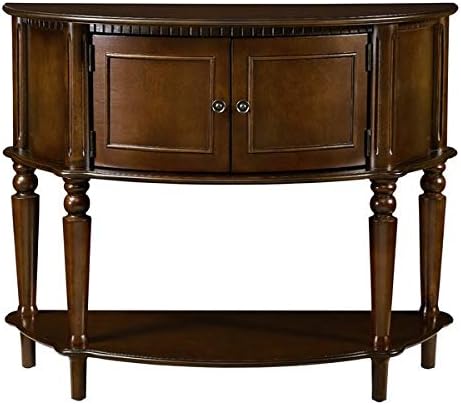 Wood Console Table with 2 Open Door for Storage - Console Table with 1 Bottom Shelf - Dark Cappuccino