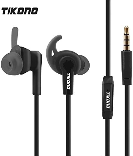 Earphones,TIKONO Sport In-Ear Earbuds Heaphones Headset Stereo Bass with Mic (Black)