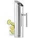 VonShef Stainless Steel Water Jug with Ice Guard, 1.7L Carafe w/Brushed Finish, 3 Pint Pitcher for Cold Beverages Perfect for Iced Tea, Juice & Milk