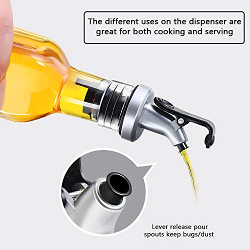 Oil and Vinegar Salt and Pepper Dispenser Set for Home and Kitchen, NonDrip Spouts with Study