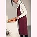 AOBBYBBS Soft Cotton Linen Apron Solid Color Halter Cross Bandage Aprons Japan Japanese Style X Shape Kitchen Cooking Clothes Gift for Women Chef Housewarming (Dark Red)