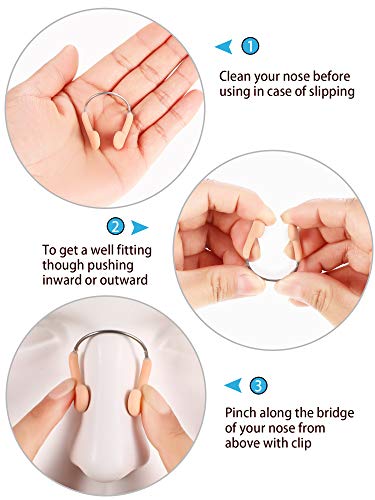 image for Pelopy Swimming Nose Clips Silicone Nose Plugs Nose Protector with Ste