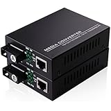 A pair of 10/100/1000M Gigabit Ethernet Media Converter, Bi-Directional single-mode SC fiber, RJ45 to SC, 20KM