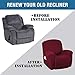 H.VERSAILTEX Super Stretch Recliner Cover Recliner Couch Covers Recliner Chair Cover Form Fitted Non Slip Reclining Slipcovers for Standard Large Recliner, Soft Thick (1 Pack, Burgundy Red)