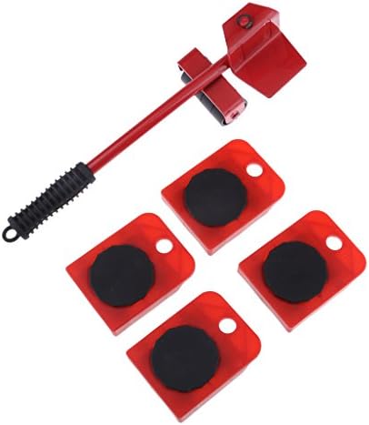 Dolity 5-SET Heavy Furniture Movers for Home Large Appliances Move Heavy Furniture Quickly Easily with Furniture Sliders Rollers Gliders Lifter by SuperSliders, 5” Square (4 Pieces) - Red