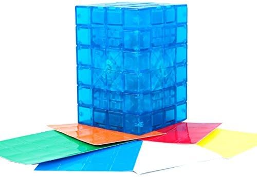 4x4x6 Calvins Puzzle Transparent Blue Cuboid DIY Stickers Cube Twisty Toy Ice Blue 6x4x4