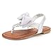 DREAM PAIRS SPPARKLY Girls Rhinestone Front Bow Thongs Sandals T-Strap Elastic Band(Infant/Toddler/Little Kid/Big Kid)