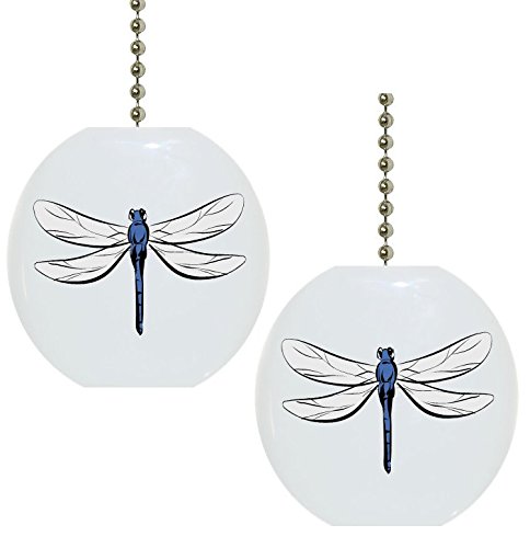 Set of 2 Dragonfly Solid CERAMIC Fan Pulls