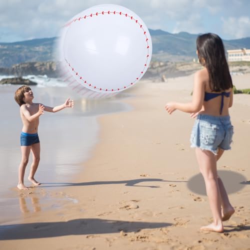 Shindel Inflatable Ball, Giant Inflatable Baseball for Kids 27 Inch Large Beach Ball for Party Favors Summer Swimming Pool Beach Game