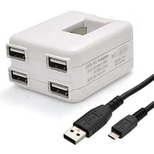 FlyStone-4-Port-USBAC-Adapter-FAST-21A-10W-AC-White-Travel-Wall-Charger-High-Speed-Charging-for-Google-Nexus-7