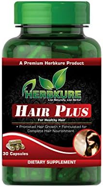 Herbkure Hair plus Biotin capsules With Saw Palmetto,Bhringraj For Hair growth in Men and women