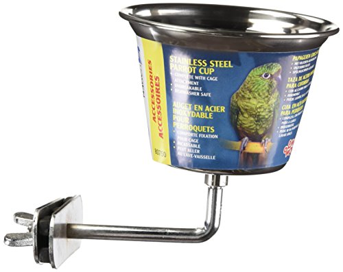 Living World Stainless Steel Parrot Cup, 12-Ounce