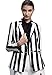 Payeel Costume Black and White Striped Leisure Blazers Jacket Suit(Small)