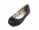 Simply Petals Girls Vegan Leather Casual Comfortable Slip On Ballet Flat Casual Slip On Knotted Comfortable Ballerina Flat (Toddler/Little Girl)