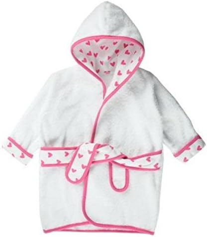 giggle Heart Hooded Bath Robe, Pink