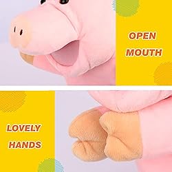 Easfan Pig Hand Puppet with Movable Mouth and Arms
