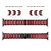 RABUZI Compatible Apple Watch Band 44mm/42mm,Hard Anodized 6000 Series Aluminum Red, Black Stainless Steel Metal Link Bracelet Strap Compatible Apple Watch Series 5/4/3/2/1