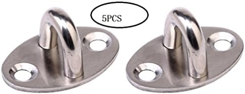 Copapa 5pcs Stainless Steel U Design Screws Mount Ceiling Hook Hanger 2 Install Holes Silver Tone (S)