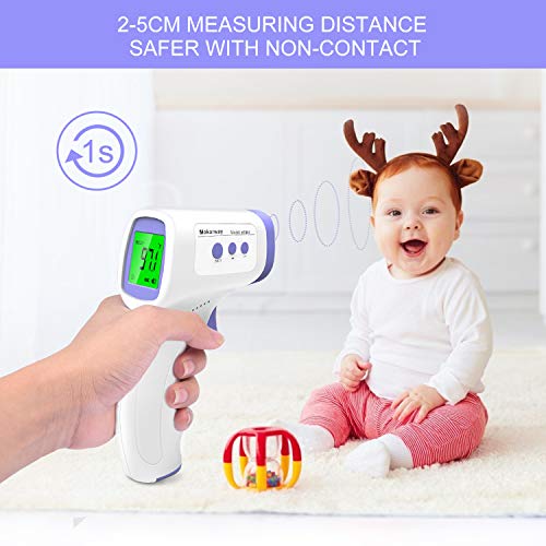 Thermometers for Adults Forehead, Fever Alarm 1 Second Reading Thermal Thermometer for Kids, Baby，Infrared Digital Thermometer Non Contact Thermometer,Purple