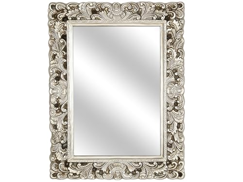 ESPEJO RECT TALLA RESINA PLATEADO