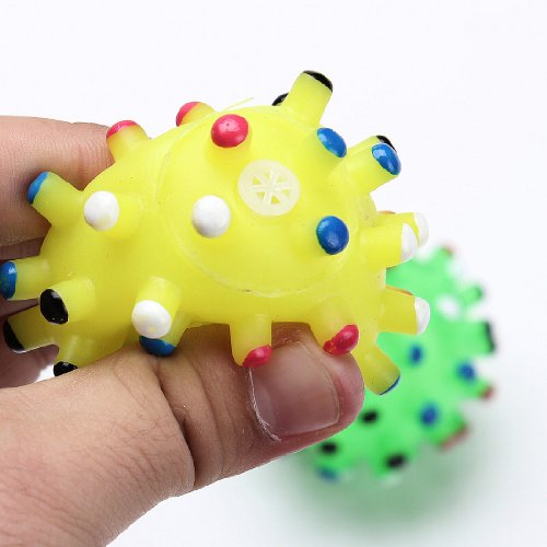 3 Pcs Pet Dog Squeaker Squeaky Quack Sound Chewing Toy Ball Cat Puppy Animal Rubber