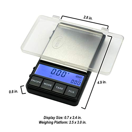 American Weigh Scales AC Pro Series Digital Pocket Weight Scale, Black, 200 x 0.01G (ACP-200) - Thumbnail 4