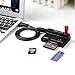 Flash Memory Card Reader, UNITEK 3-Port USB 3.0 USB Hub SD MS CF TF M2 Card Reader Combo with 5V 2A Adapter Supports SanDisk Compact Flash Memory Card & Lexar Professional CompactFlash Card