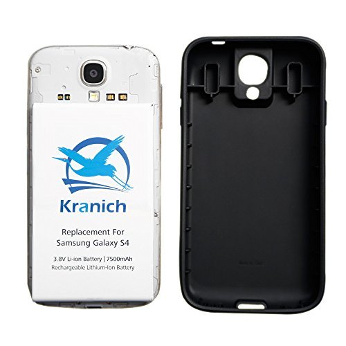 Samsung Galaxy S4 Extended Battery, Kranich 7500mAh Extended Battery Replacement Full NFC Support with Black TPU Protection Case Samsung Galaxy S4 Extended Battery, Kranich 7500mAh Extended Battery Replacement Full NFC Support with Black TPU Protection Case