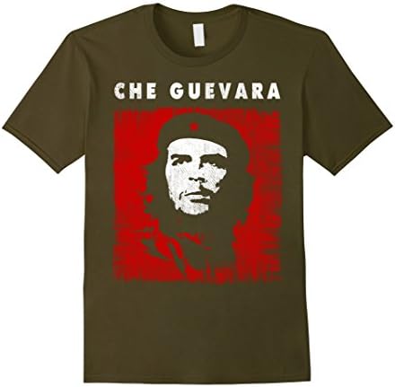 Mens Che Guevara Vintage Retro T-Shirt Large Olive
