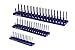 Socket Organizer Holder - Storage Tray for SAE & Metric Sockets – Set of 6 Rail Organizers with Wrench Rack - Eliminate Toolbox Clutter and Save Space in Tool Chest Drawer