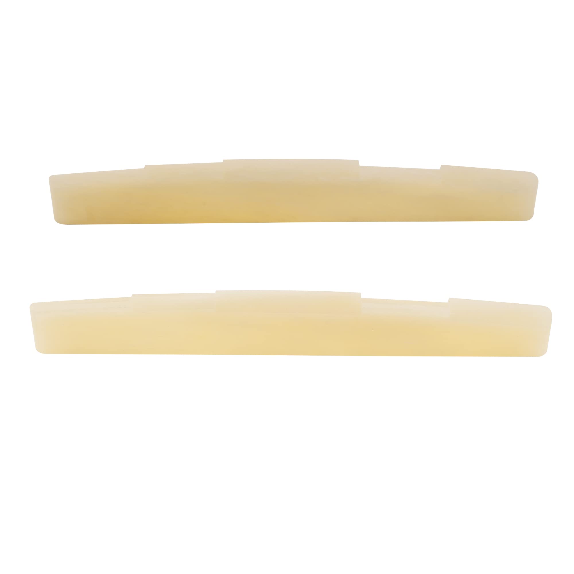 Musiclily Pro 73.15mm Universal Compensated Unbleached Bone Saddle for 6-String Acoustic Guitar(Set of 2)