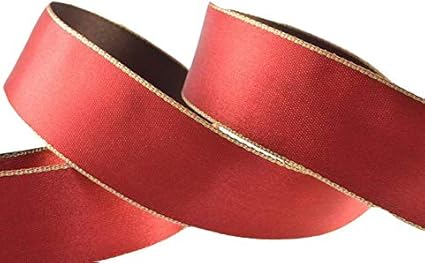 Regali Di Natale Da Spedire.Rosso E Cioccolato Bicolore Doppio Raso Con Bordo Dorato 38 Mm X 1 M Tagliato Da